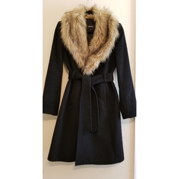 fur trimmed wool coat
